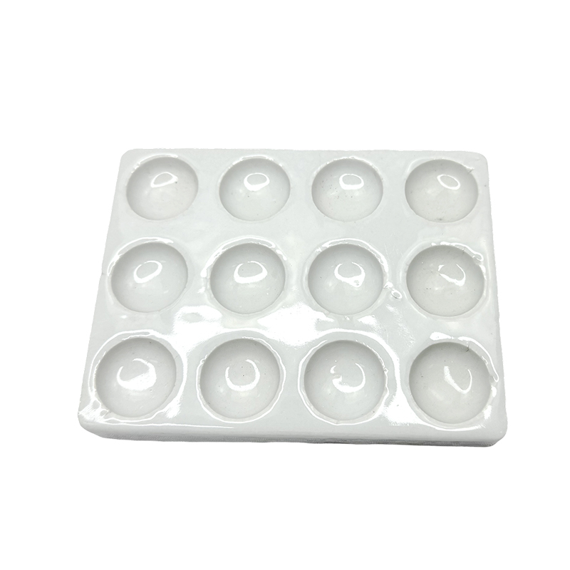 Laboratoriebrug 12 huller porcelæn keramisk hvid farve reaktionsplade