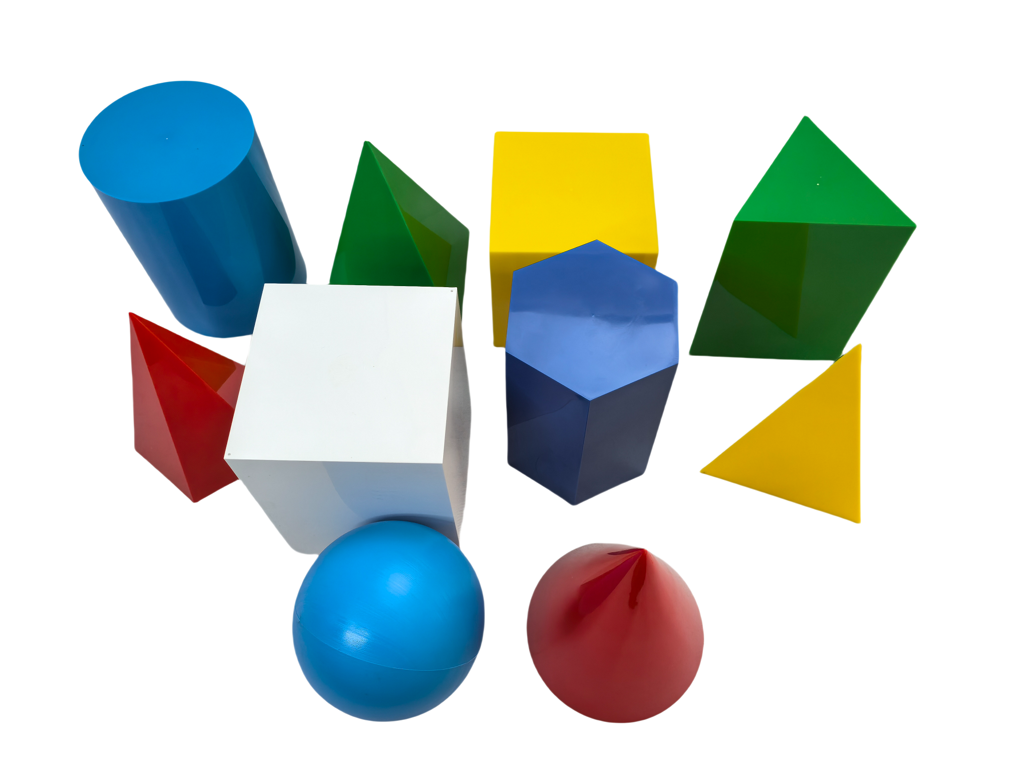 10 stk. Plastic Geometri Model Sæt, Geometriske Solids Blokke, Geometri Shapes Set