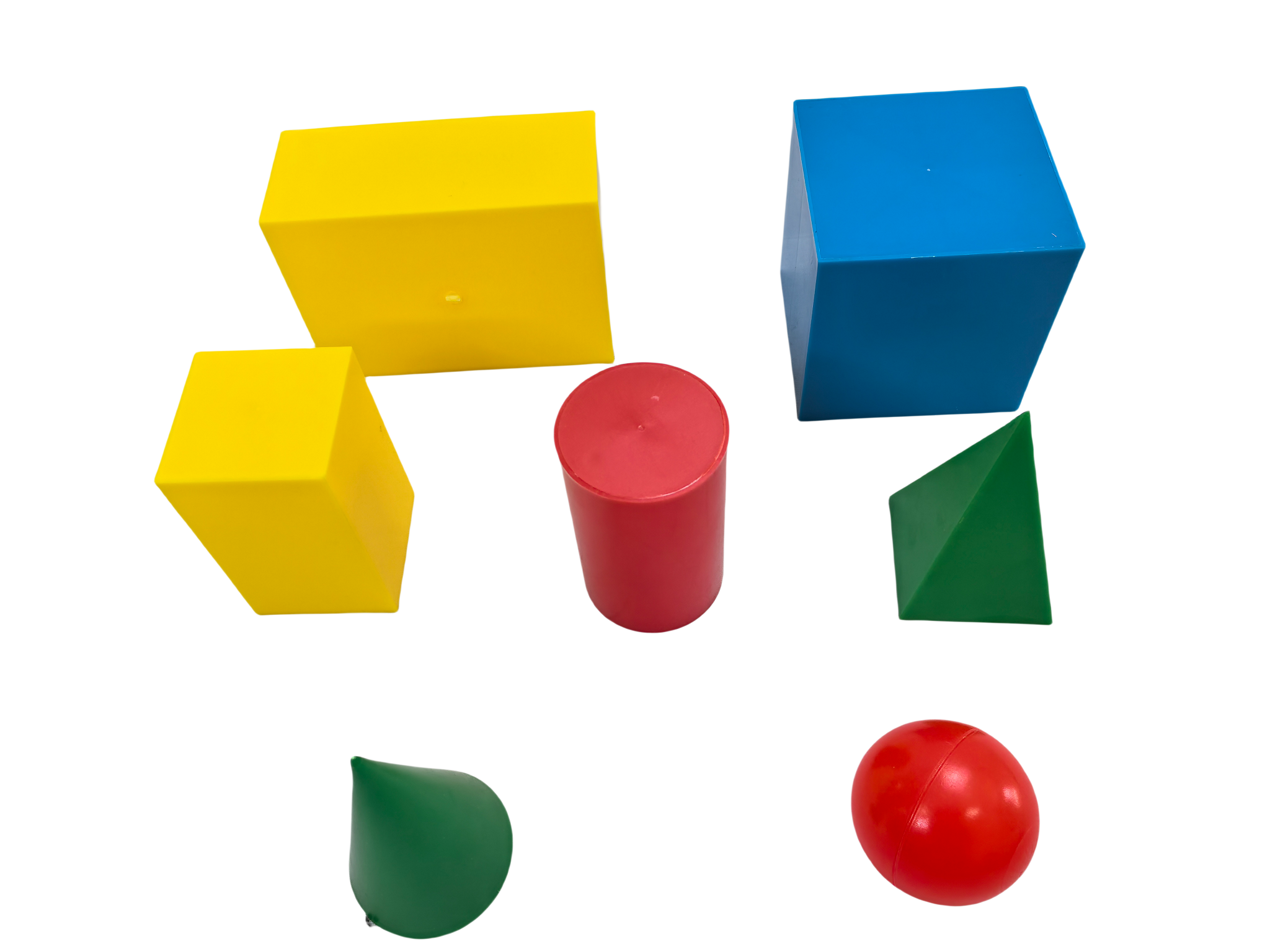 7 stk. Plastic Geometri Model Sæt, Geometriske Faststof Blokke, Geometri Former Sæt